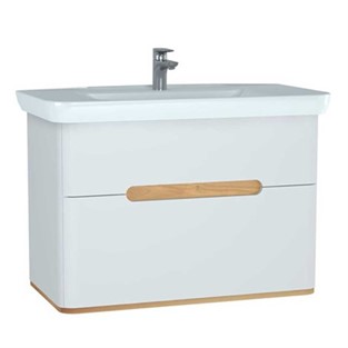 VitrA Sento Lavabo Dolabı 100 cm Çift Çekmeceli Mat Beyaz 60826