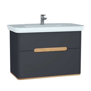 VitrA Sento Lavabo Dolabı 100 cm Çift Çekmeceli Mat Antrasit 60838