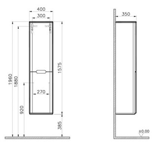 VitrA Sento Boy Dolabı 40 cm Mat Antrasit Sol 60862