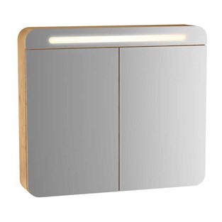 VitrA Sento Aydınlatmalı Dolaplı Ayna 80 cm Açık Meşe 60896