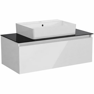 VitrA Nuo Lavabo Dolabı Parlak Beyaz 100 cm Çekmeceli (Çanak Lavabolu) 80439