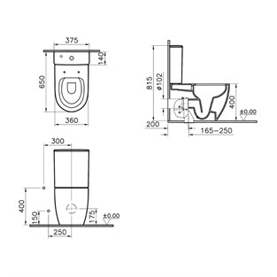 VitrA Sento Rim-ex Tek Klozet Beyaz 5987B003-0092