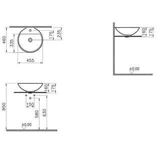 VitrA Options Çanak Lavabo 45 cm 6166B003-0001