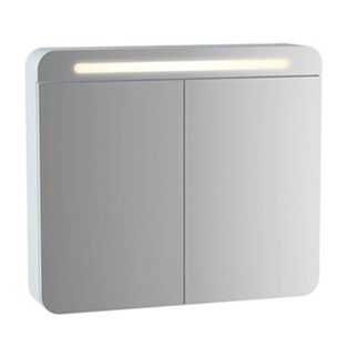 Vitra Sento Aydınlatmalı Dolaplı Ayna 60 cm Mat Beyaz Sol 61672