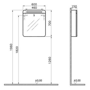 Vitra Sento Aydınlatmalı Dolaplı Ayna 60 cm Mat Beyaz Sol 61672