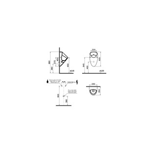VitrA Plural Temassız Elektrikli Fotoselli Pisuvar Beyaz 7808B003-5331