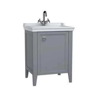 VitrA Valarte Kapaklı Etajerli Lavabo Dolabı 65 Cm Mat Gri 62260