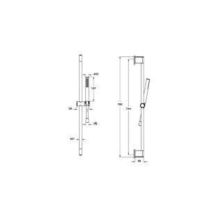 VitrA Prime Stick Sürgülü El Duşu Krom A45929