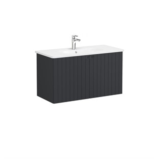 VitrA Root Groove Kapaklı Lavabo Dolabı 100 cm Mat Grafit 69314
