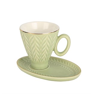 Vitale Yaprak Desenli Yeşil Fincan Takımı MTFK.0109