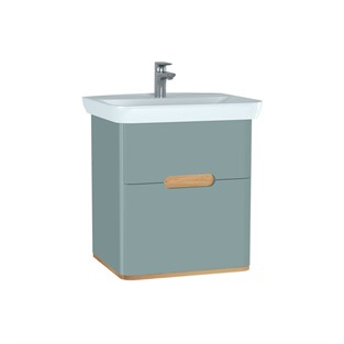 VitrA Sento Lavabo Dolabı 65 cm Çift Çekmeceli Mat Fiyord Yeşili 65876