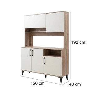Soprano Kahve Köşesi Çok Amaçlı Mutfak Dolabı 150cm SP02348