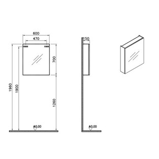 VitrA Arkitekt Dolaplı Ayna 60 cm Krom (Sol) 66135