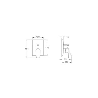 Artema Flow Square Ankastre Mekanik Banyo Bataryası Minibox Krom A43208