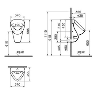 VitrA Arkitekt Pisuvar Üstten Su Girişli 6563B003-0198