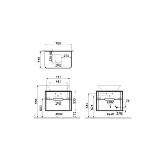 VitrA Sento Lavabo Dolabı 70cm Çift Çekmeceli Mat Fiyord Yeşili 65921