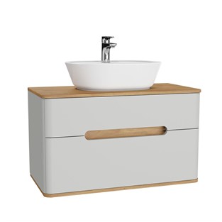 VitrA Sento Lavabo Dolabı 90cm Tek Çekmeceli Mat Açık Gri 66034