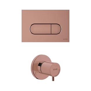 Vitra Root Round Kumanda Paneli Seti Soft Bakır (Kumanda Paneli + Stop Valf Sıva Üstü Grubu)