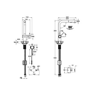 VitrA Sense Hybrid Elektrikli Eviye Bataryası Krom A47230