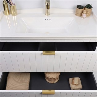 Kobos Noble 80 cm Banyo Dolabı Seti Bianco