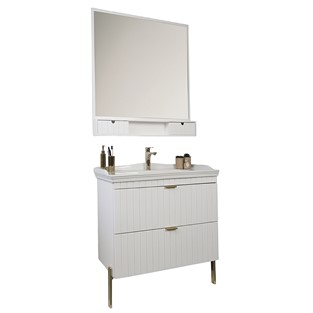 Kobos Noble 80 cm Banyo Dolabı Seti Bianco