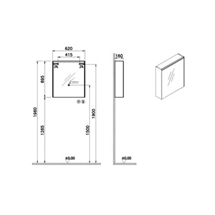 VitrA Core Dolaplı Ayna 60 Cm Led Sol 66909