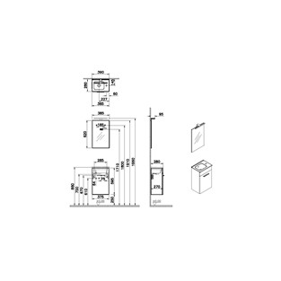 VitrA Mia Banyo Dolabı Seti 40cm Antrasit 75065