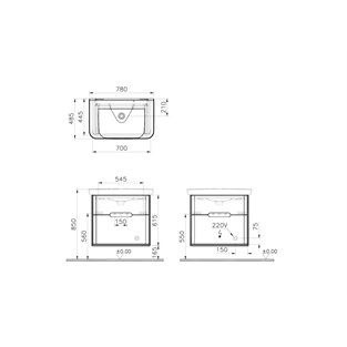 VitrA Sento Lavabo Dolabı 80 cm Çekmeceli Mat Fiyord Yeşili 65877