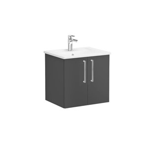 VitrA Root Flat Kapaklı Lavabo Dolabı 60 Cm Mat Fırtına Gri 68131