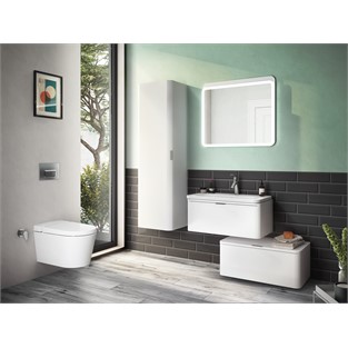 VitrA Nest Trendy Lavabo Dolabı 80 cm Tek Çekmeceli Parlak Beyaz 56438