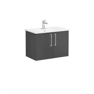 VitrA Root Flat Kapaklı Lavabo Dolabı 80 cm Mat Fırtına Gri 68149