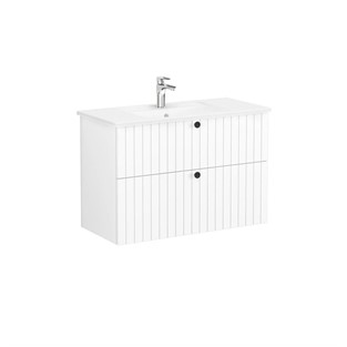 VitrA Root Groove Lavabo Dolabı 100cm Çift Çekmeceli Mat Beyaz 69450