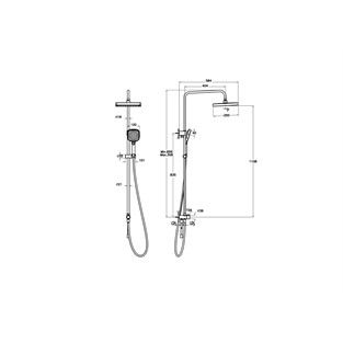 Artema Core Square 250 Duş Kolonu Fırçalı Nikel A4591934