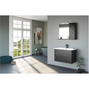 ORKA Düden Stone Banyo Dolabı Takımı Mat Venato 80 cm ORKA5002756