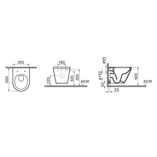 Vitra Integra Rim-Ex Asma Klozet 49cm Beyaz 7040L003-0075