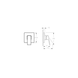 Artema Minimax Square Ankastre Mekanik Duş Bataryası Minibox Mat Siyah A4373336