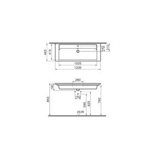 VitrA Integra Etajerli Lavabo 120cm 7058B003-0001