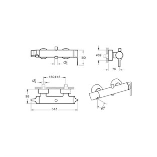 VitrA Suit Banyo Bataryası Krom A42818