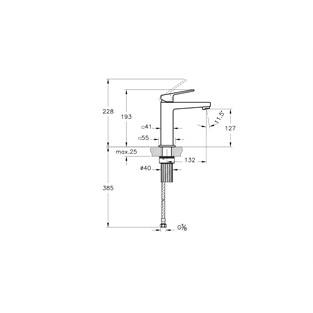 Artema Minimax Square Lavabo Bataryası (Yüksek) Mat Siyah A4372236