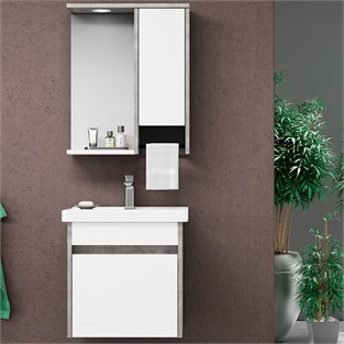 ORKA Aydos Banyo Dolabı Takımı Retro Gümüş 85 cm ORKA5002518