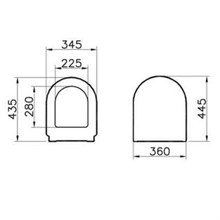 VitrA S50 Klozet Kapağı Basit Menteşeli 72-003-311