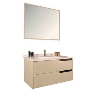 Kobos Eylül 100 cm Banyo Dolabı Seti Vanilla Grey