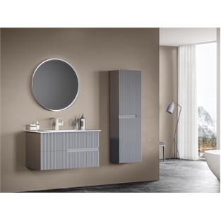 ORKA Moonlight Banyo Dolabı Takımı Mat Gri Lake 90 cm ORKA5003390