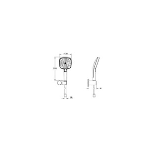 Artema Prime Square El Duşu 3F 130mm Mat Siyah A4592536