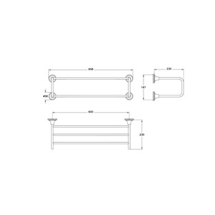 VitrA Origin Classic Havlu Rafı Mat Siyah A4452536