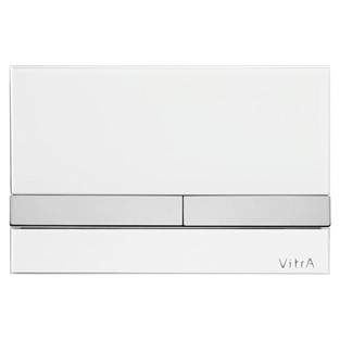 VitrA Select Mekanik Kumanda Paneli Cam Beyaz Krom Buton 740-1100