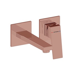 Artema Minimax Square Ankastre Lavabo Bataryası (Kısa) Soft Bakır A4359229