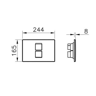 VitrA Twin2 Pnömatik Kumanda Paneli Mat Krom 748-0185