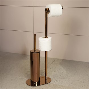 Kobos Hareketli WC Set Yuvarlak Parlak Bakır KBW-829RS