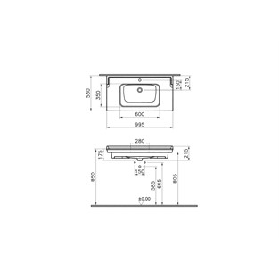 VitrA Valarte Etajerli Lavabo 100cm 7803B003-0001